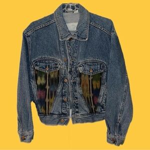 Diesel Denim Jacket with Multicolor Accents